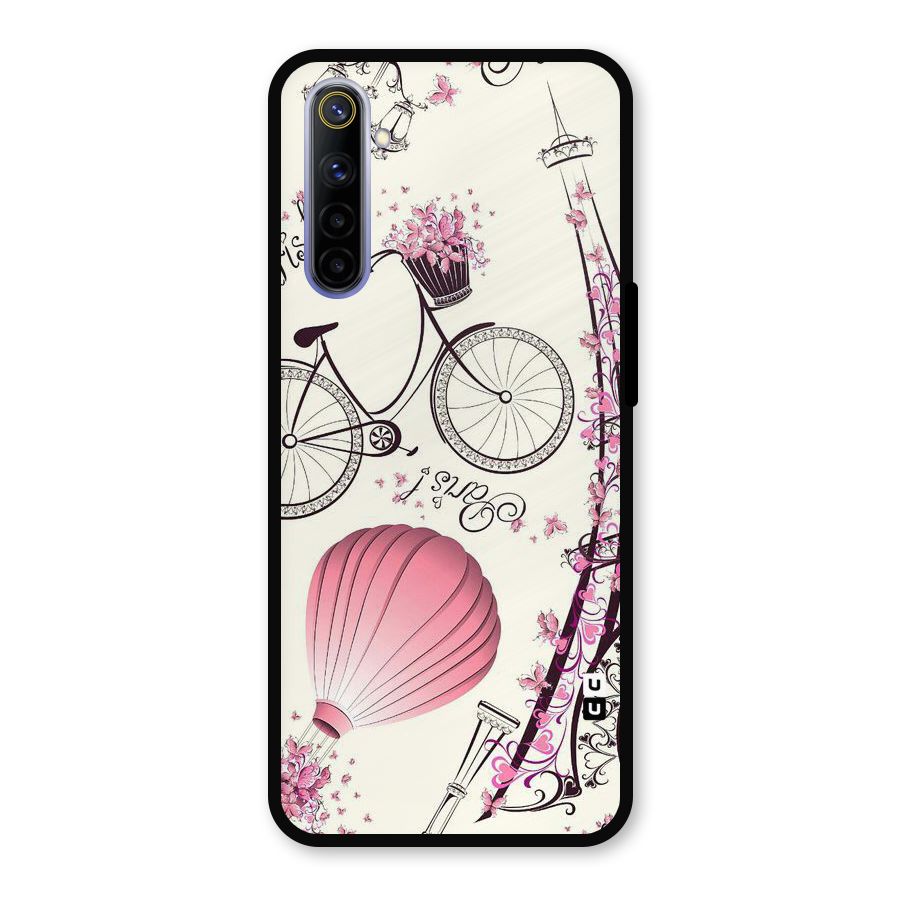 Flower Clipart Design Metal Back Case for Realme 6
