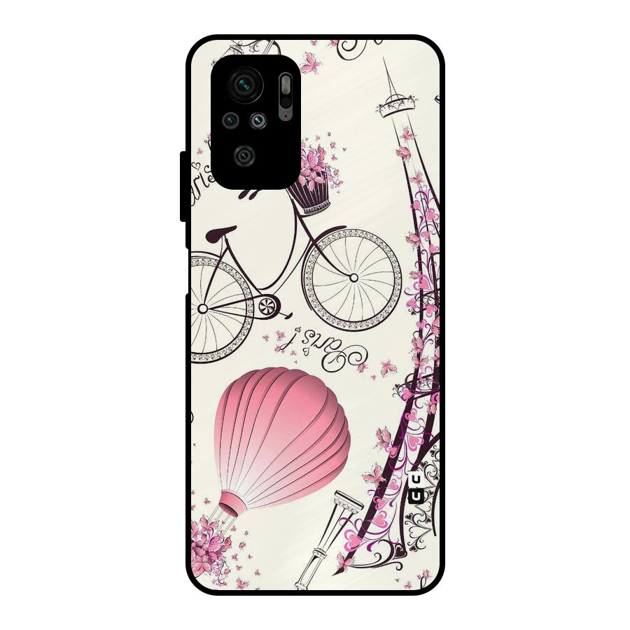 Flower Clipart Design Metal Back Case for Redmi Note 10S