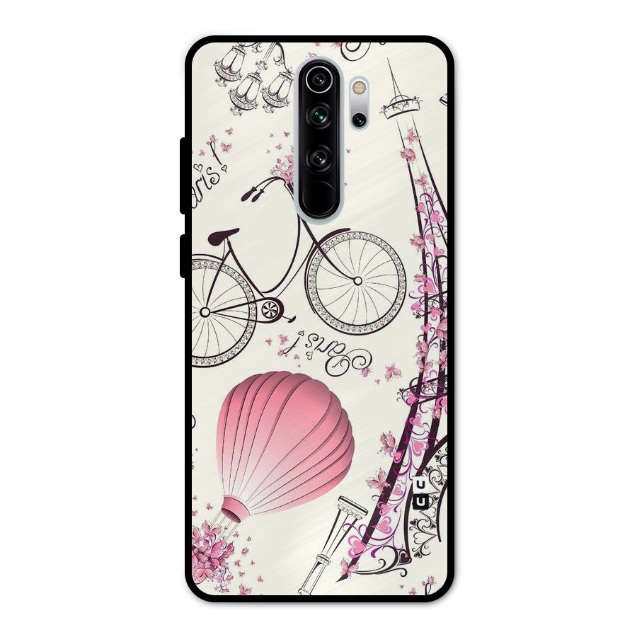 Flower Clipart Design Metal Back Case for Redmi Note 8 Pro