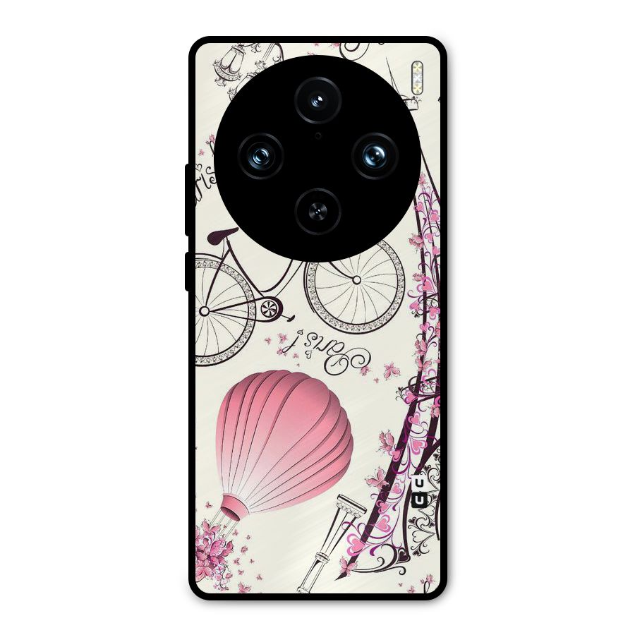 Flower Clipart Design Metal Back Case for Vivo X100 Pro