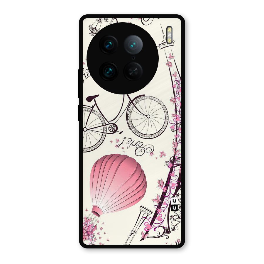 Flower Clipart Design Metal Back Case for Vivo X90 Pro