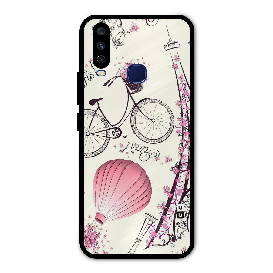 Flower Clipart Design Metal Back Case for Vivo Y15