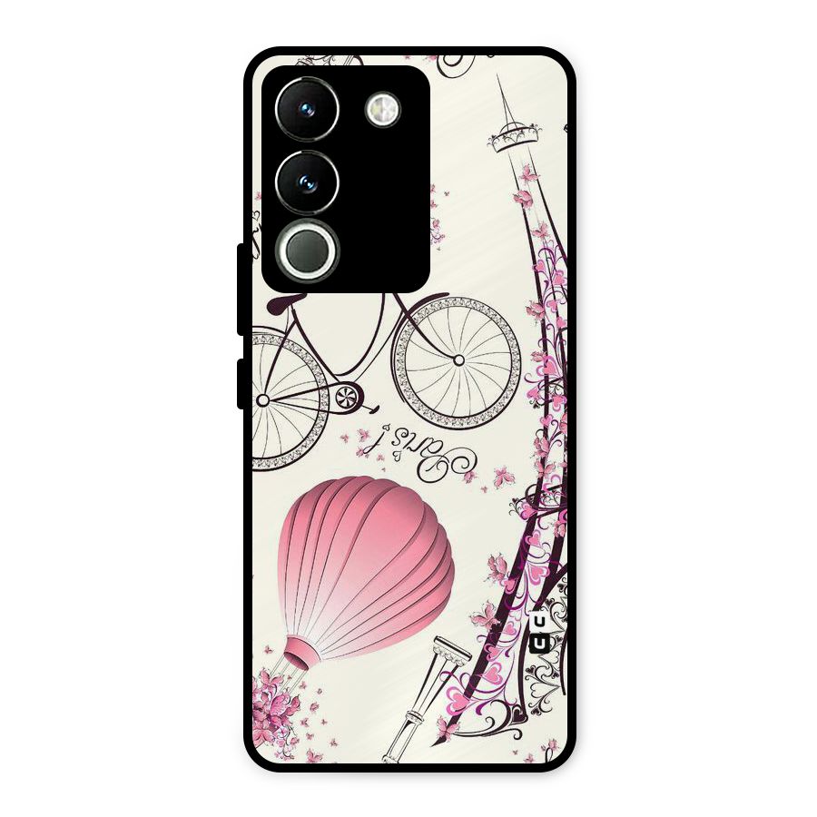 Flower Clipart Design Metal Back Case for Vivo Y200