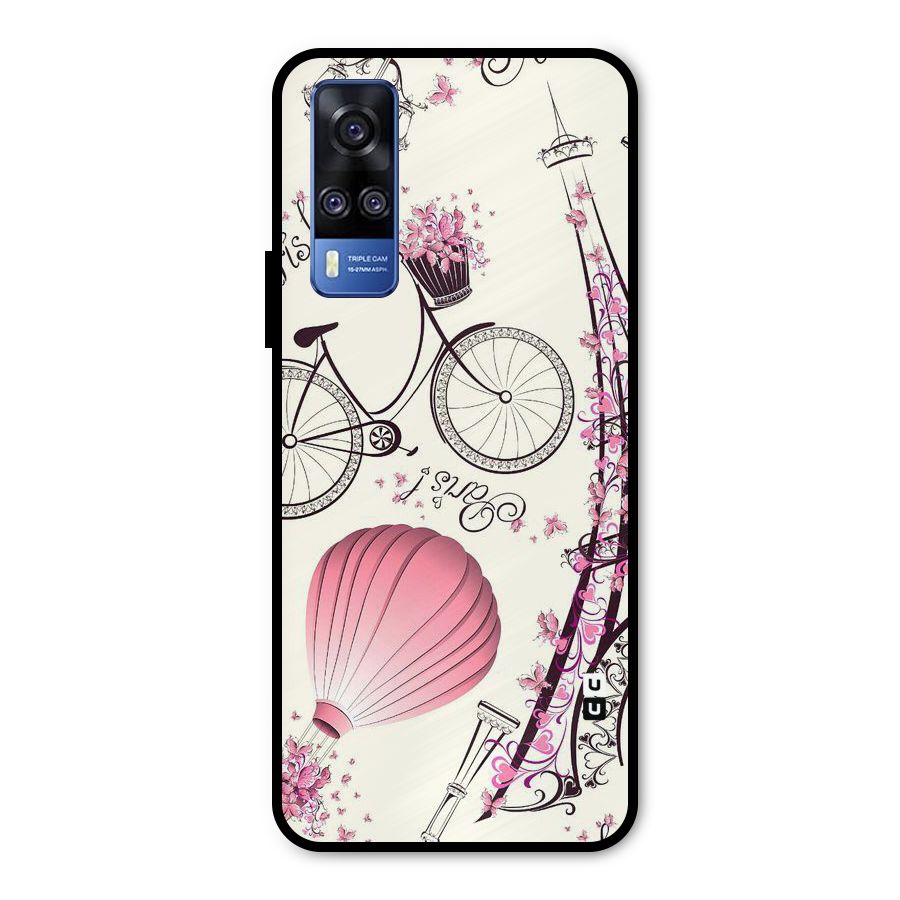 Flower Clipart Design Metal Back Case for Vivo Y31