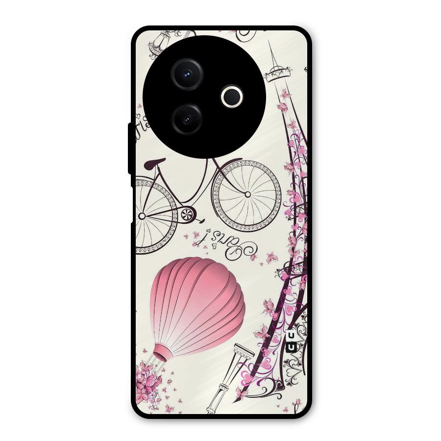 Flower Clipart Design Metal Back Case for Vivo Y39
