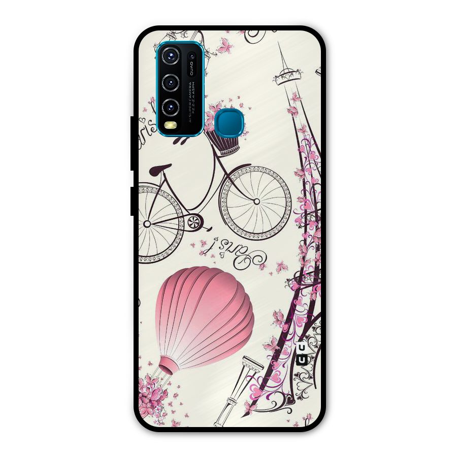 Flower Clipart Design Metal Back Case for Vivo Y50