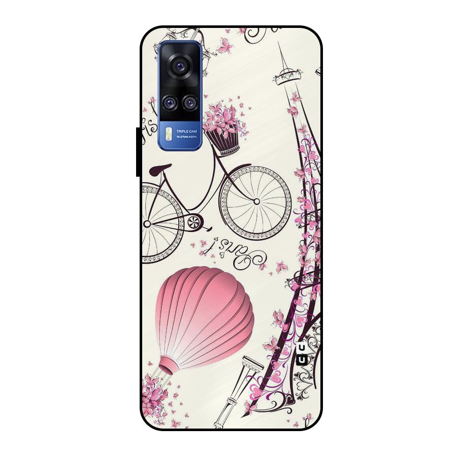 Flower Clipart Design Metal Back Case for Vivo Y51