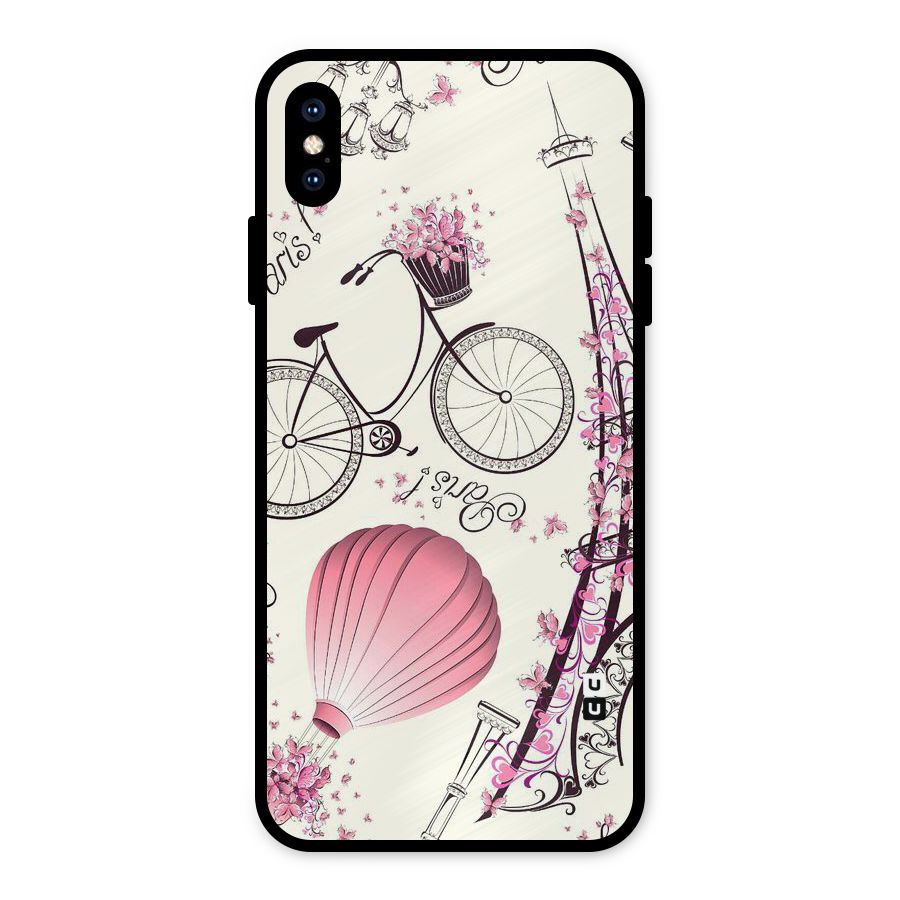 Flower Clipart Design Metal Back Case for iPhone XS Max