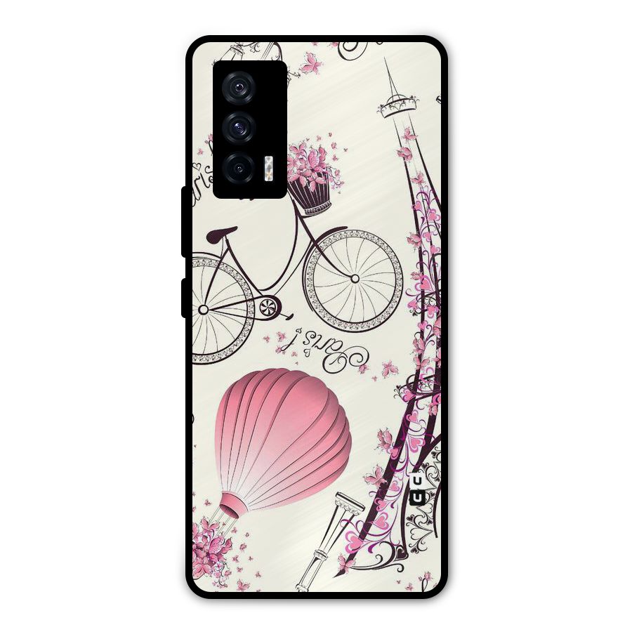 Flower Clipart Design Metal Back Case for iQOO 7 5G