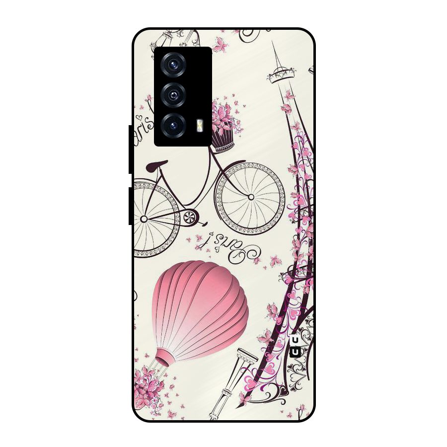 Flower Clipart Design Metal Back Case for iQOO Z5