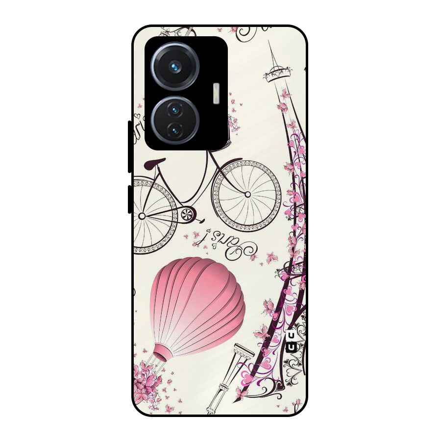 Flower Clipart Design Metal Back Case for iQOO Z6 44W