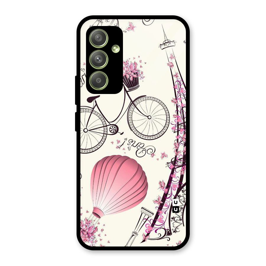Flower Clipart Glass Back Case for Galaxy A54
