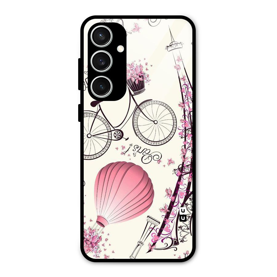 Flower Clipart Glass Back Case for Galaxy S23 FE