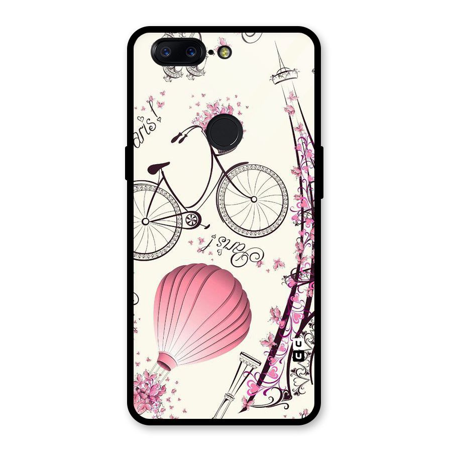 Flower Clipart Glass Back Case for OnePlus 5T