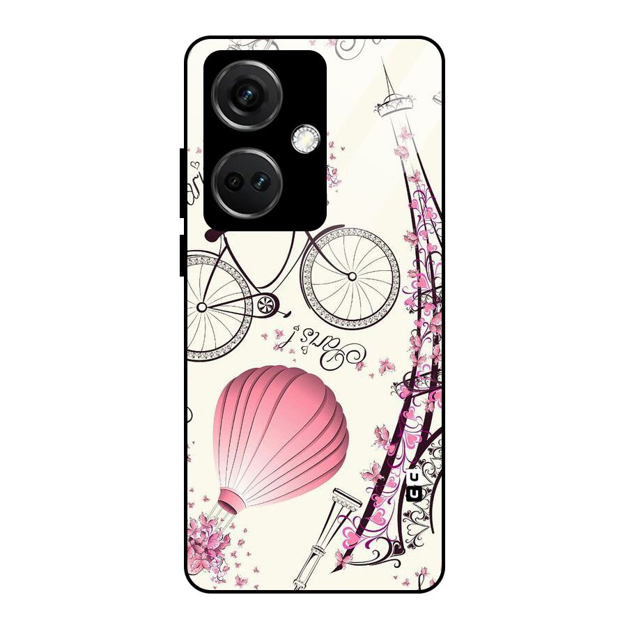 Flower Clipart Glass Back Case for OnePlus Nord CE 3 5G