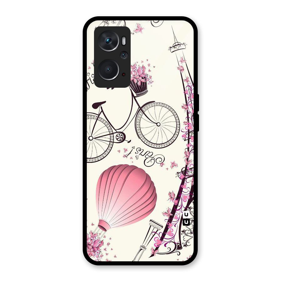 Flower Clipart Glass Back Case for Oppo K10 4G