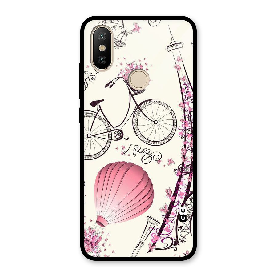 Flower Clipart Glass Back Case for Redmi A2