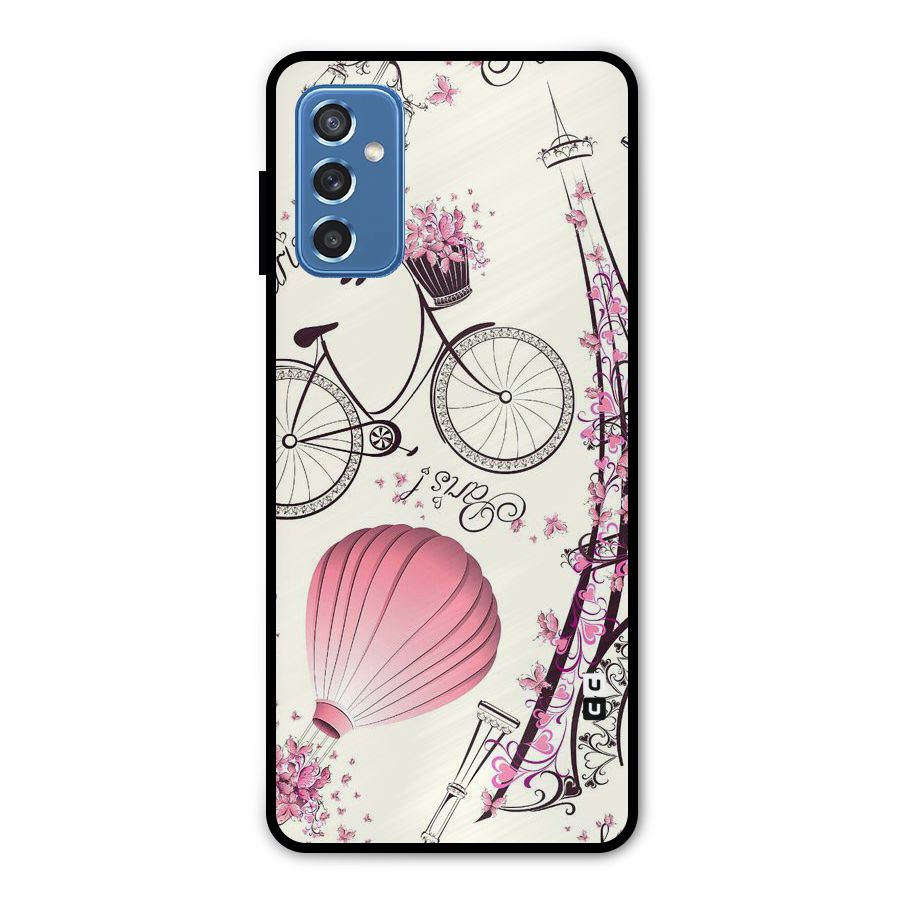 Flower Clipart Metal Back Case for Galaxy M52 5G