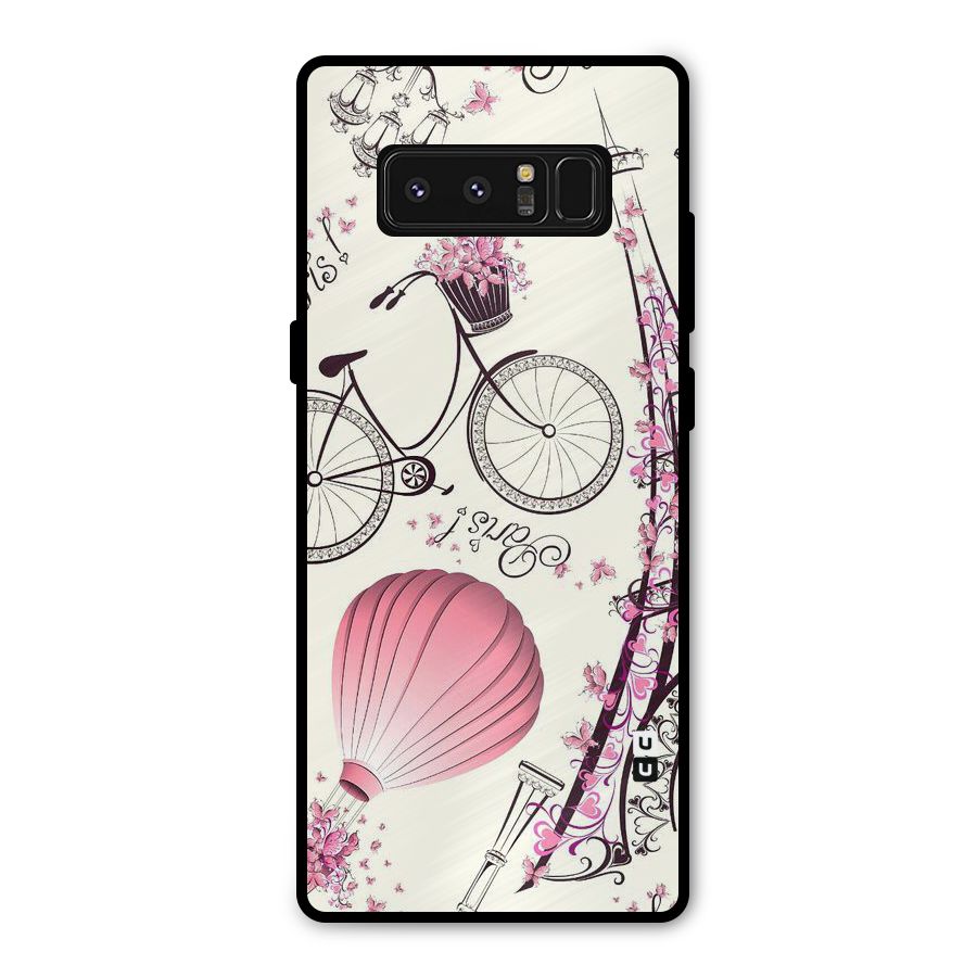 Flower Clipart Metal Back Case for Galaxy Note 8