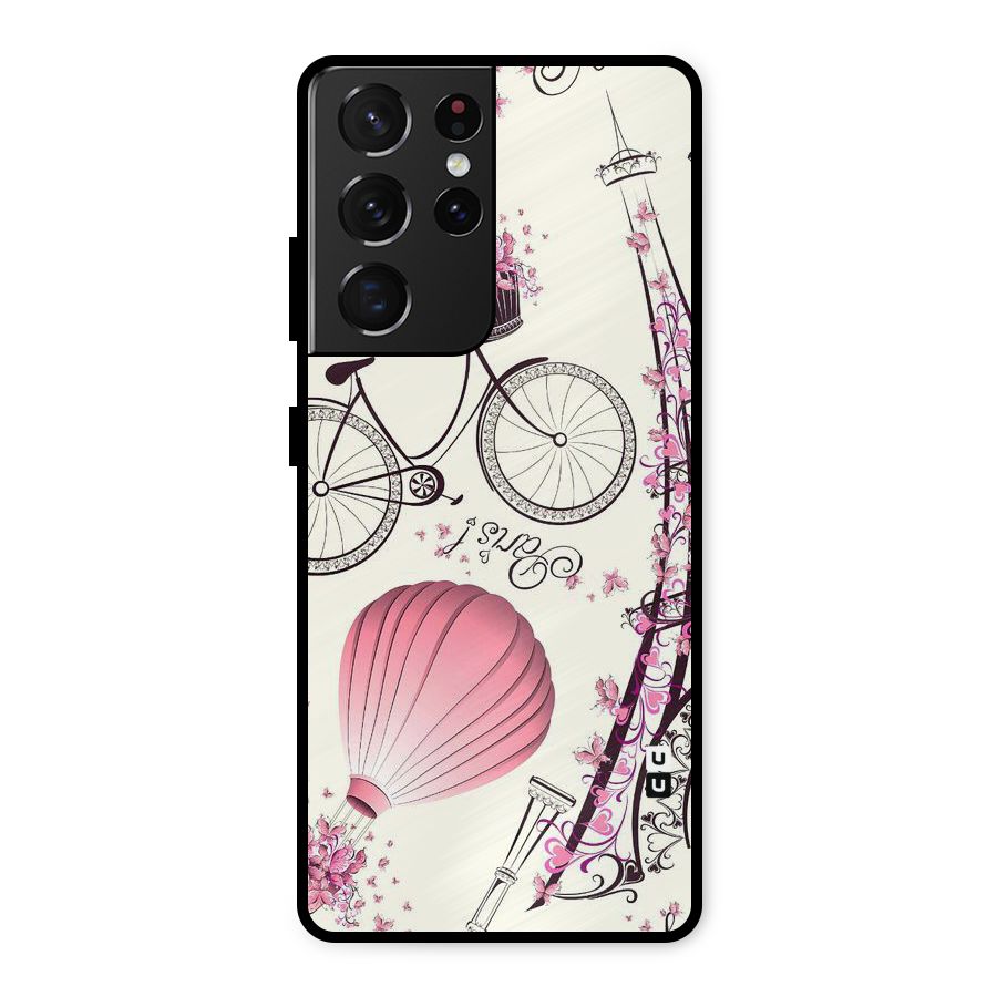 Flower Clipart Metal Back Case for Galaxy S21 Ultra 5G