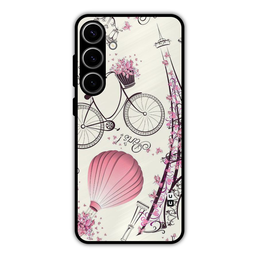 Flower Clipart Metal Back Case for Galaxy S24 Plus