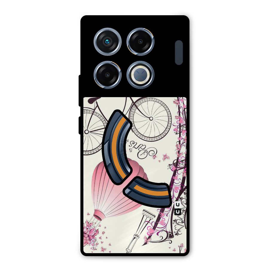 Flower Clipart Metal Back Case for Infinix GT 20 Pro