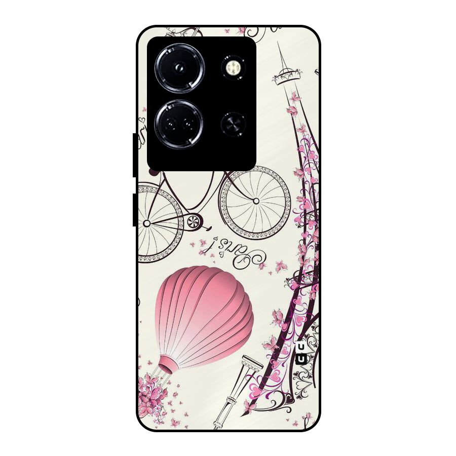 Flower Clipart Metal Back Case for Infinix Note 30 5G