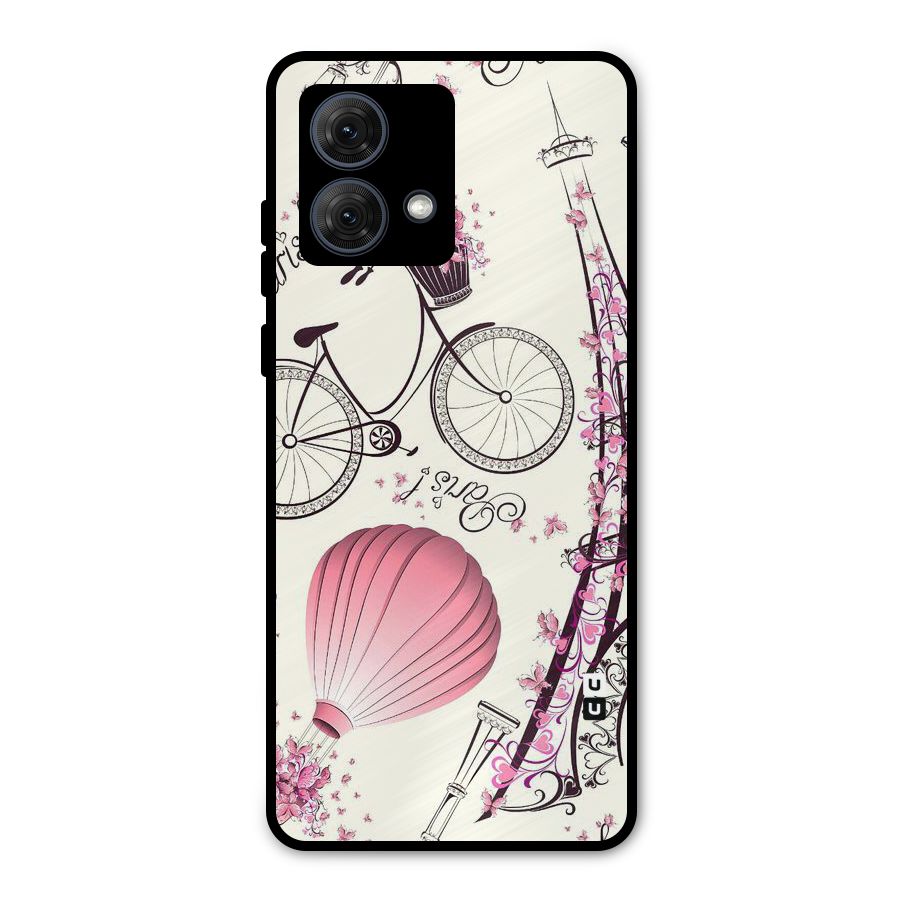 Flower Clipart Metal Back Case for Moto G84