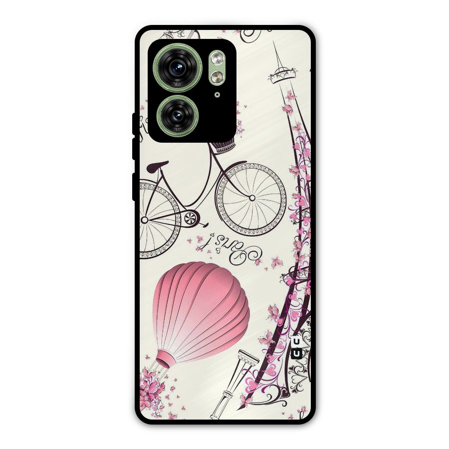 Flower Clipart Metal Back Case for Motorola Edge 40 5G
