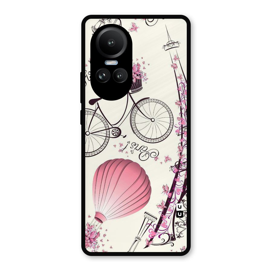 Flower Clipart Metal Back Case for Oppo Reno10 Pro