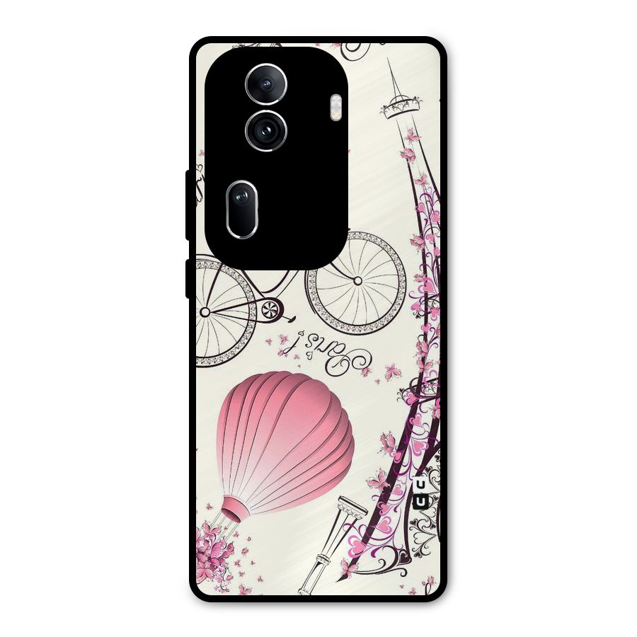 Flower Clipart Metal Back Case for Oppo Reno11 Pro 5G
