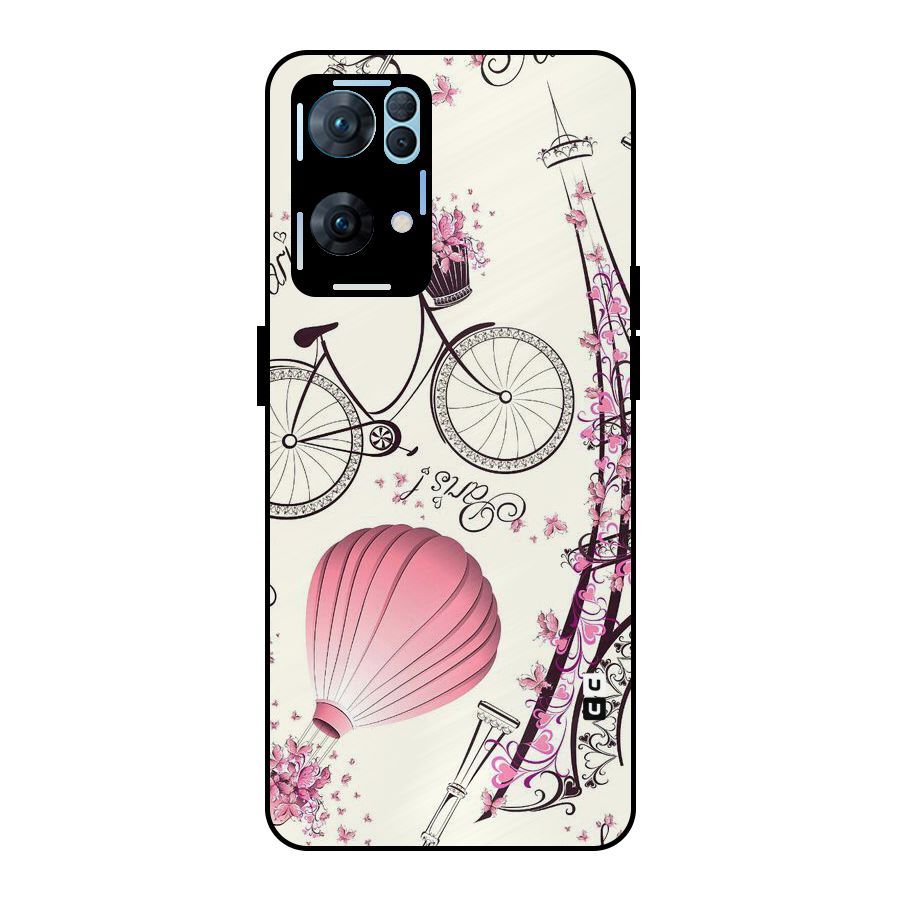 Flower Clipart Metal Back Case for Oppo Reno7 Pro 5G