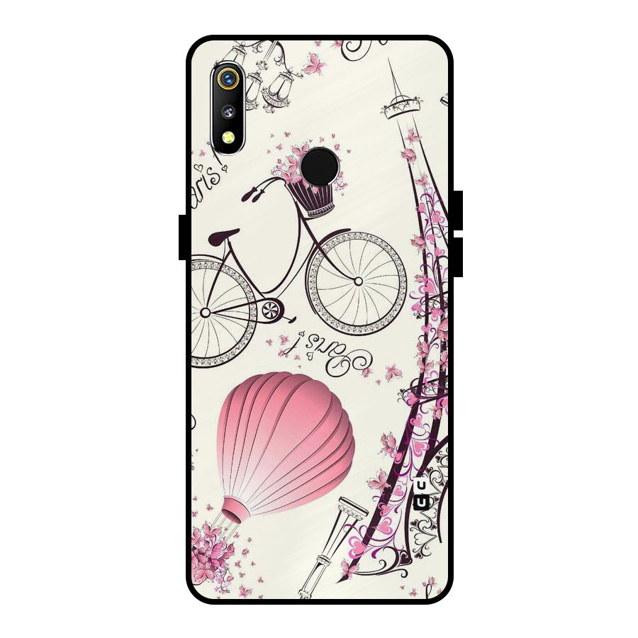 Flower Clipart Metal Back Case for Realme 3