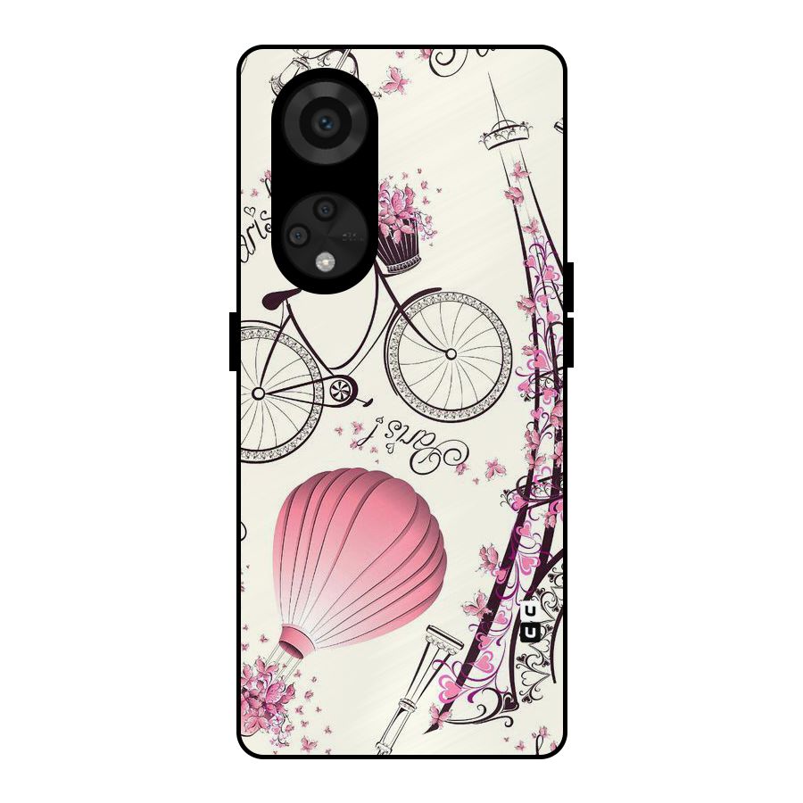 Flower Clipart Metal Back Case for Reno8 T 5G