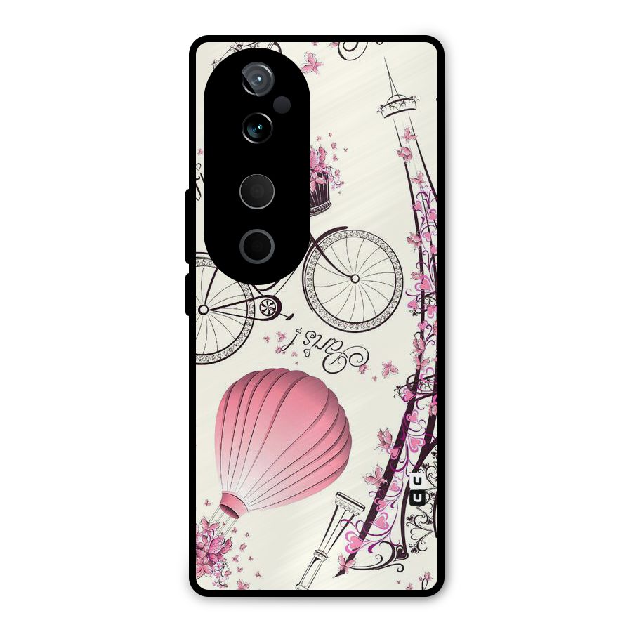 Flower Clipart Metal Back Case for Vivo T3 Ultra