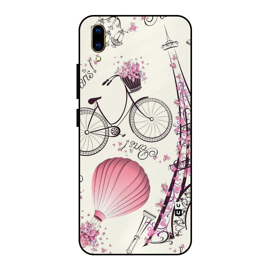 Flower Clipart Metal Back Case for Vivo V11 Pro