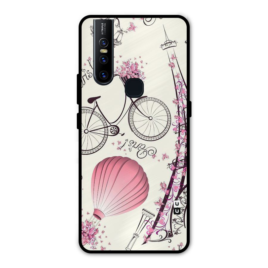 Flower Clipart Metal Back Case for Vivo V15