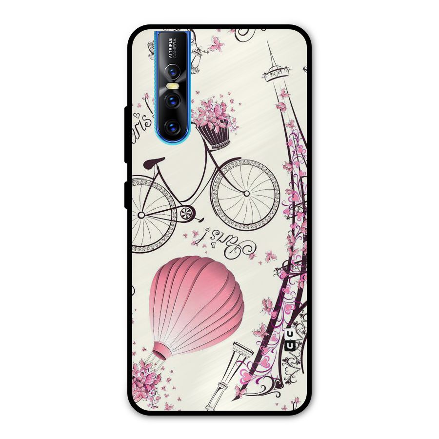 Flower Clipart Metal Back Case for Vivo V15 Pro