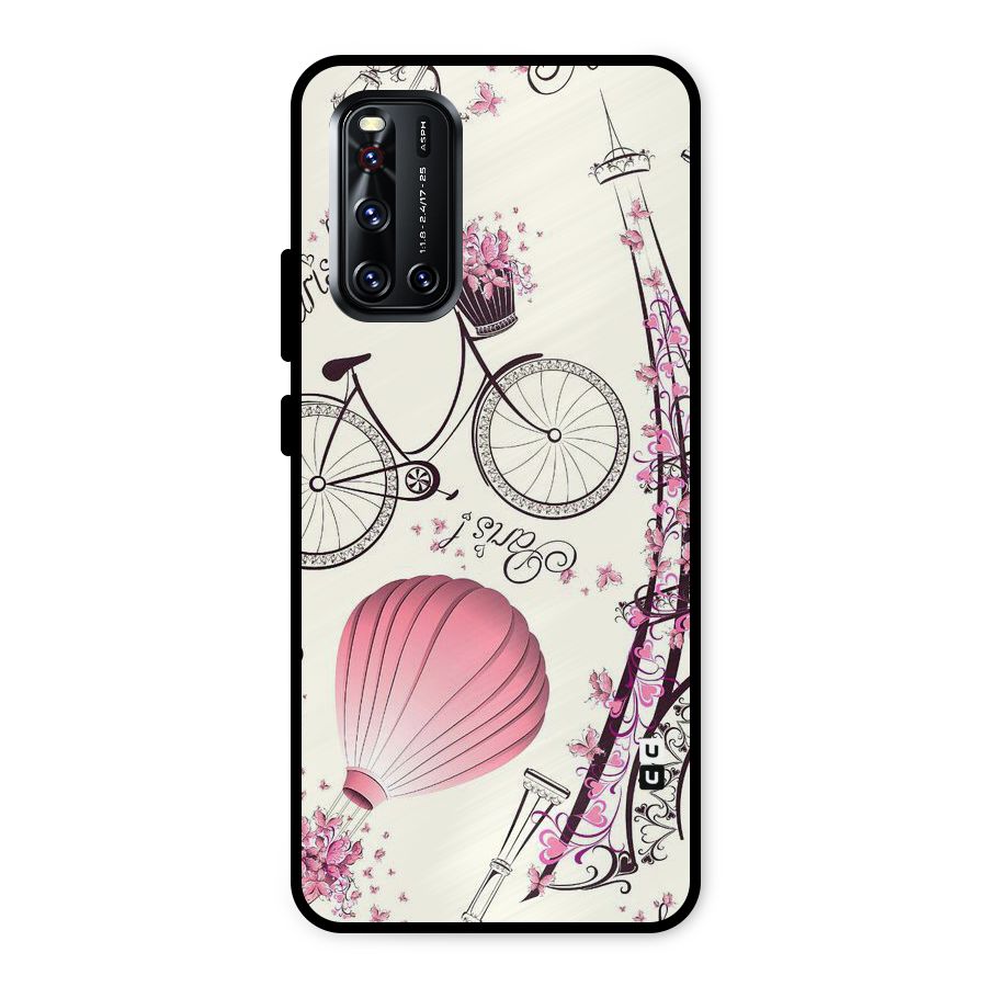 Flower Clipart Metal Back Case for Vivo V19