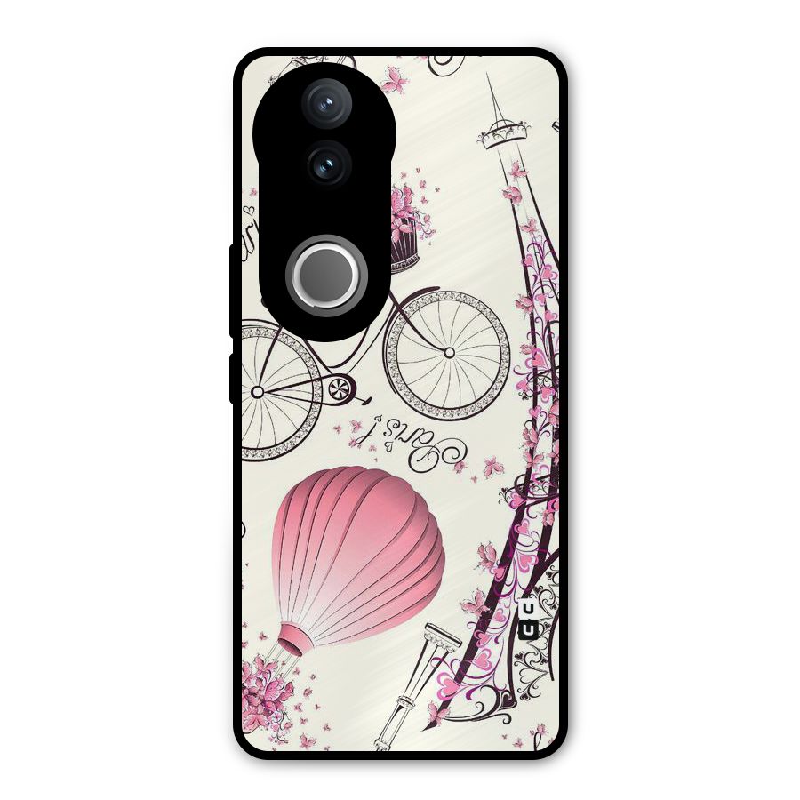 Flower Clipart Metal Back Case for Vivo V50e