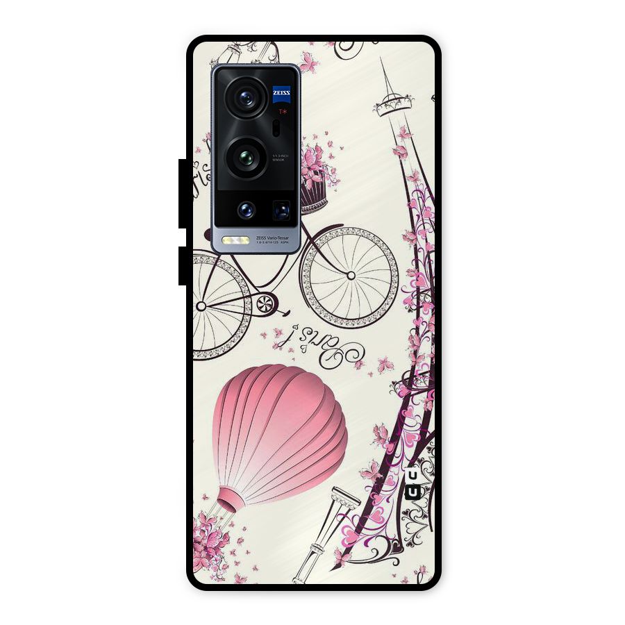 Flower Clipart Metal Back Case for Vivo X60 Pro Plus