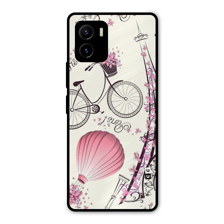 Flower Clipart Metal Back Case for Vivo Y15s
