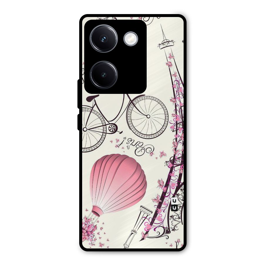 Flower Clipart Metal Back Case for Vivo Y300 Plus
