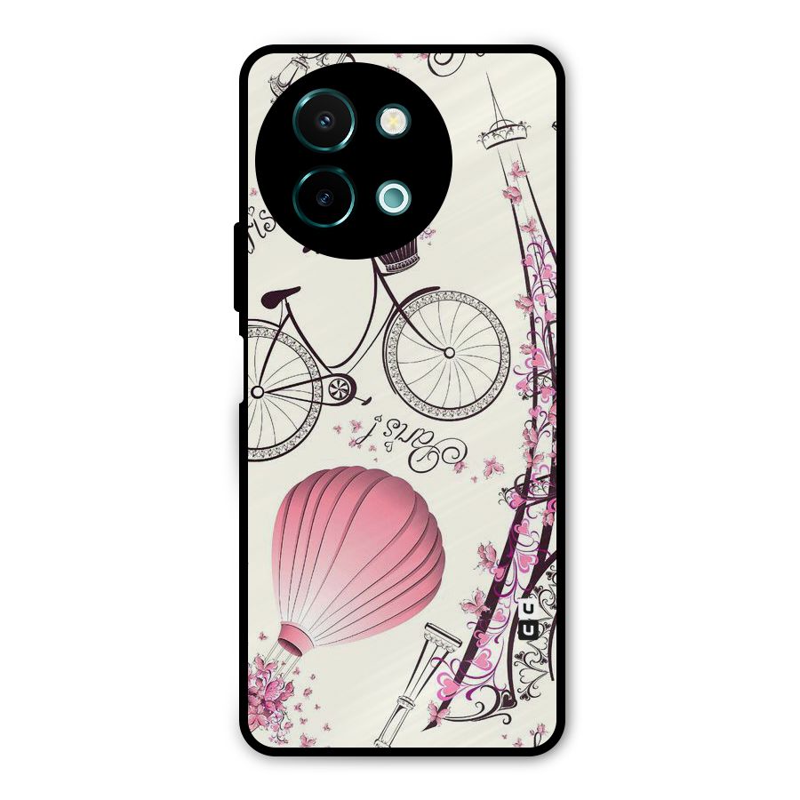 Flower Clipart Metal Back Case for Vivo Y58