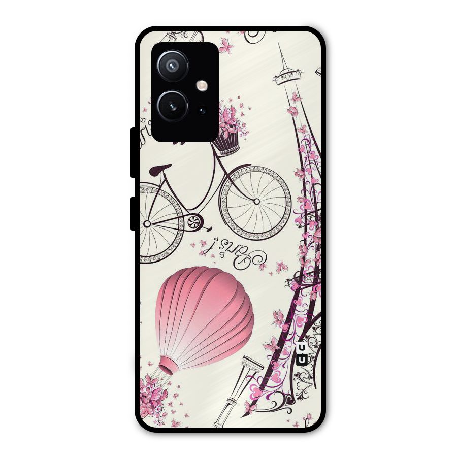 Flower Clipart Metal Back Case for Vivo Y75 5G