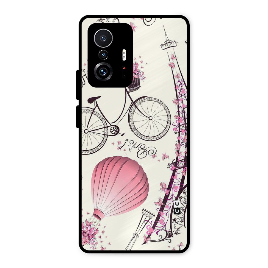 Flower Clipart Metal Back Case for Xiaomi 11T Pro