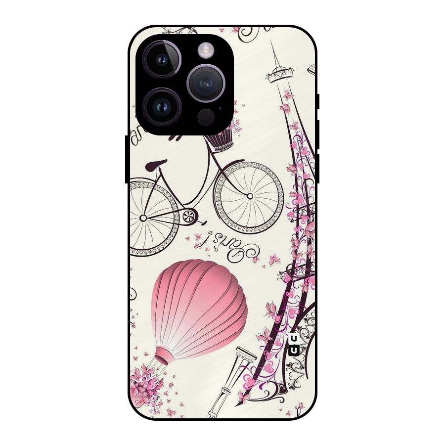 Flower Clipart Metal Back Case for iPhone 14 Pro Max