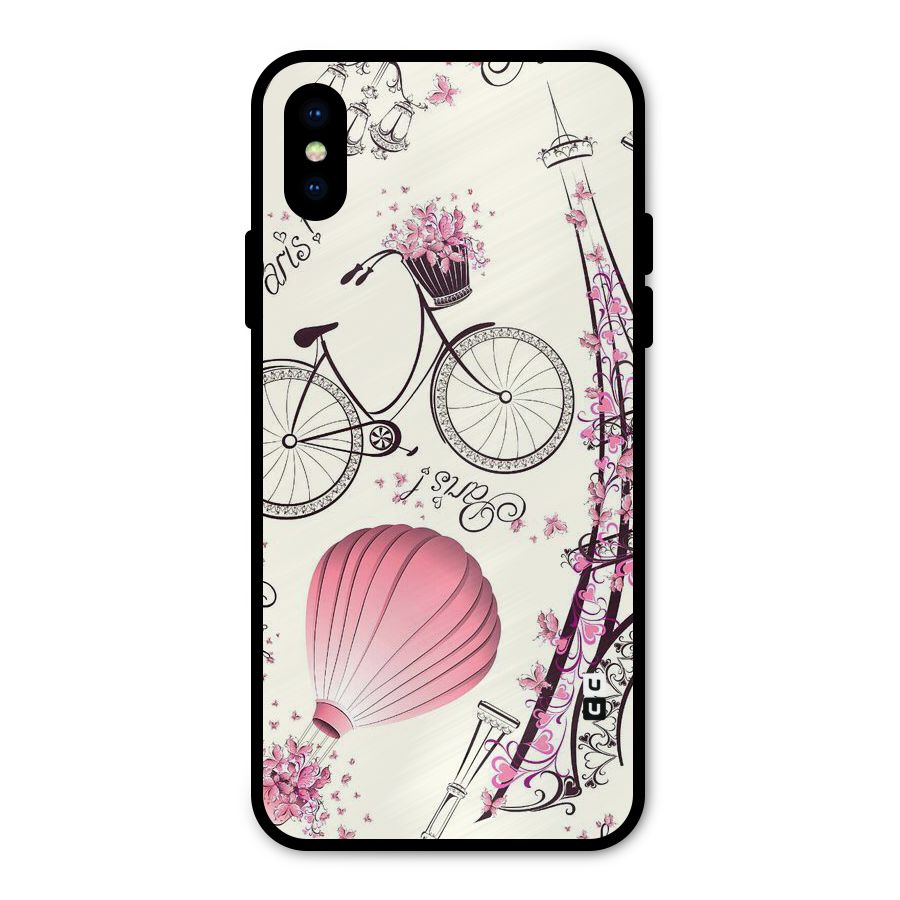 Flower Clipart Metal Back Case for iPhone XS