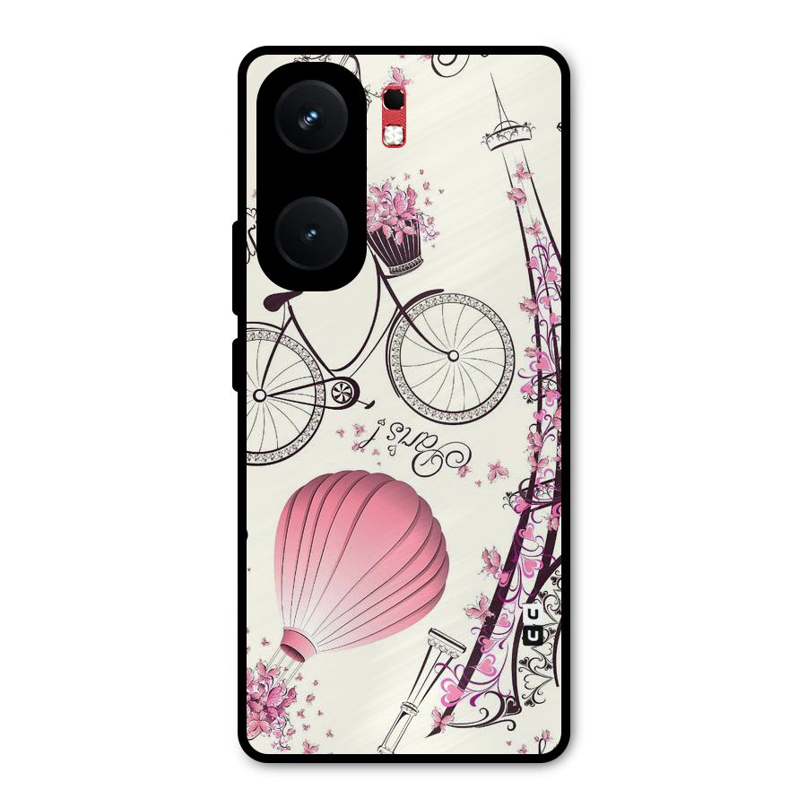 Flower Clipart Metal Back Case for iQOO Neo 9 Pro