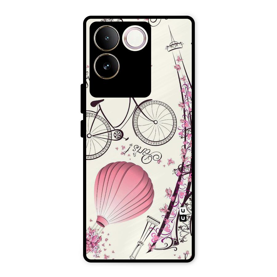 Flower Clipart Metal Back Case for iQOO Z7 Pro